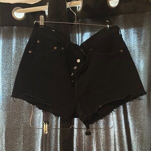 LEVIS Women's Black Denim Shorts